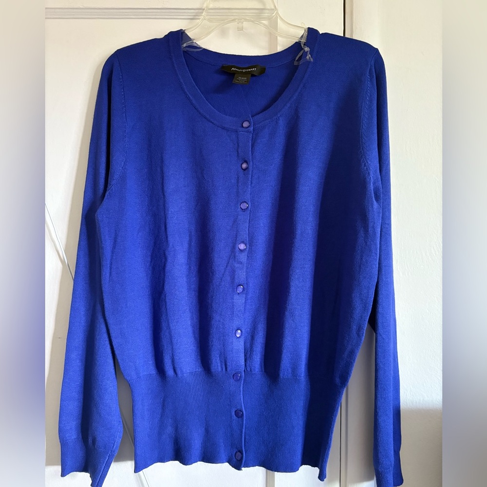 Ashley Stewart Royal Blue Cardigan Sweater